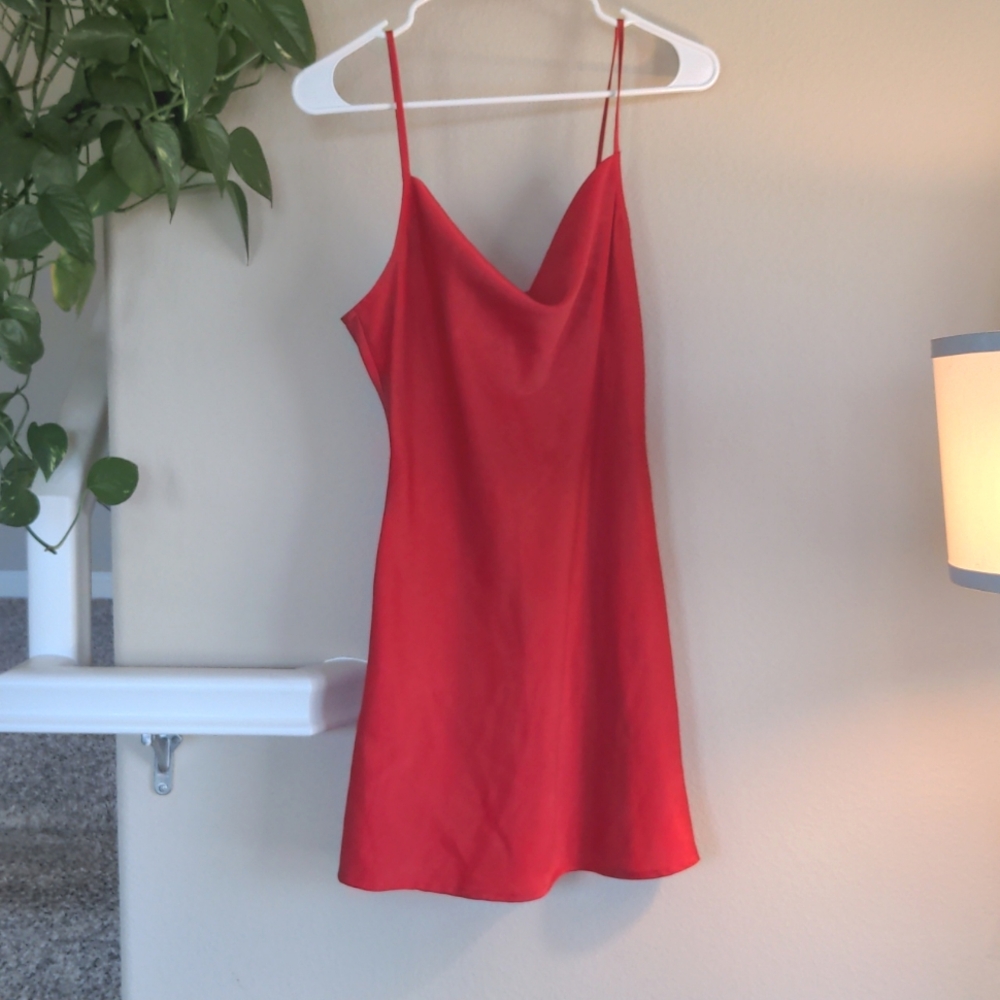 Red mini dress